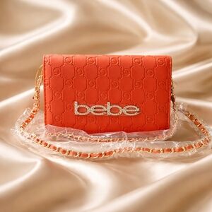 bebe Quilted Crossbody Bag in Coral